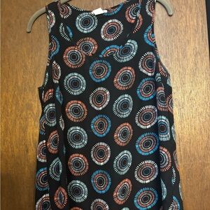 Sleeveless Top with Circular Pattern